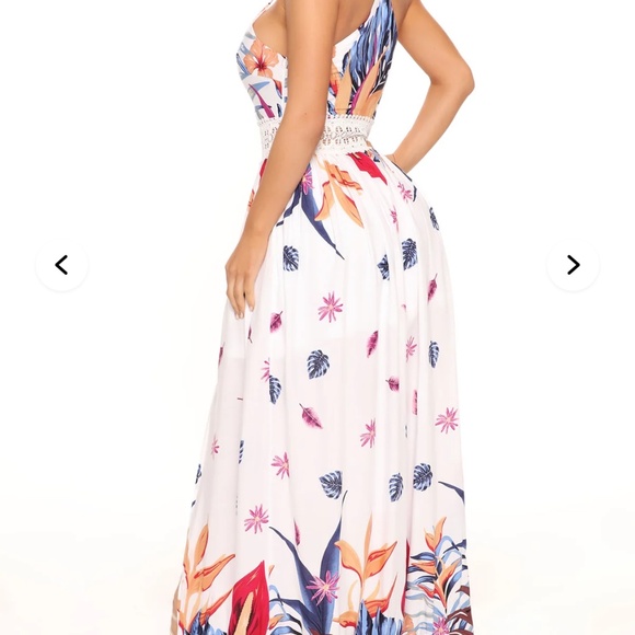 White print with colors Maxi dress - Picture 2 of 4